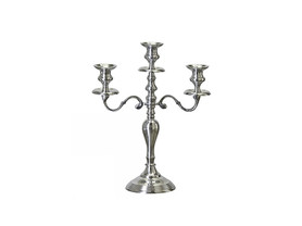 Candelabro plateado 3 brazos