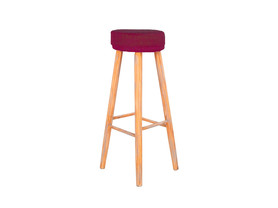 Taburete de madera funda granate